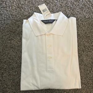 New in plastic! Polo Golf by Ralph Lauren classic polo in off white. Size L